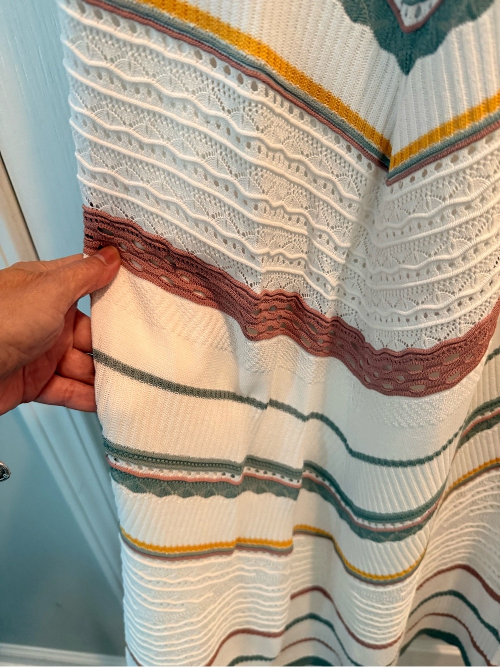 Alexis Allia Striped Knit Midi Dress Sz M - Picture 4 of 8